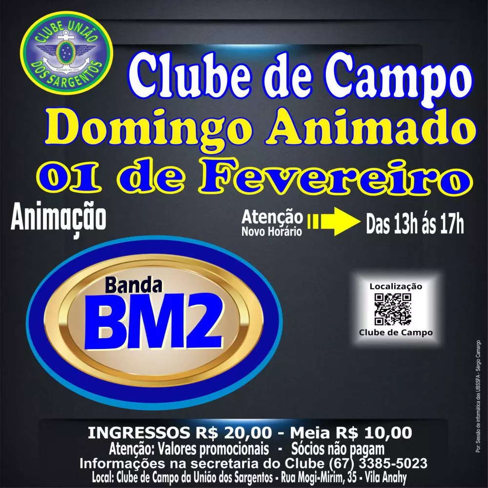 Baile Domingo Animado no Clube de Campo.